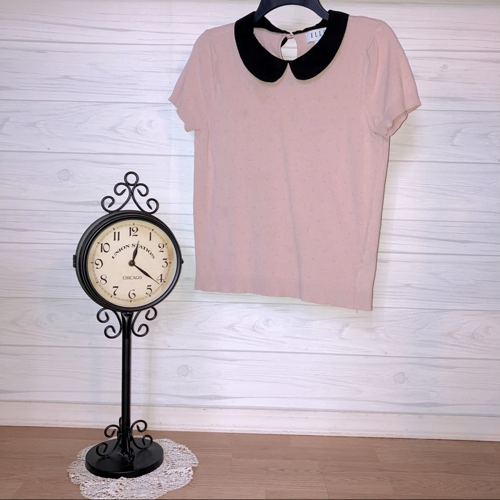 Elle sweater shirt with detachable Peterpan collar
